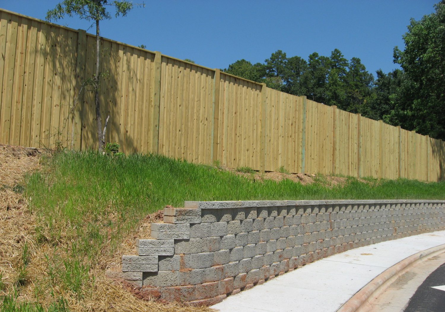 Wood And Masonry Fence Fortress Fencing