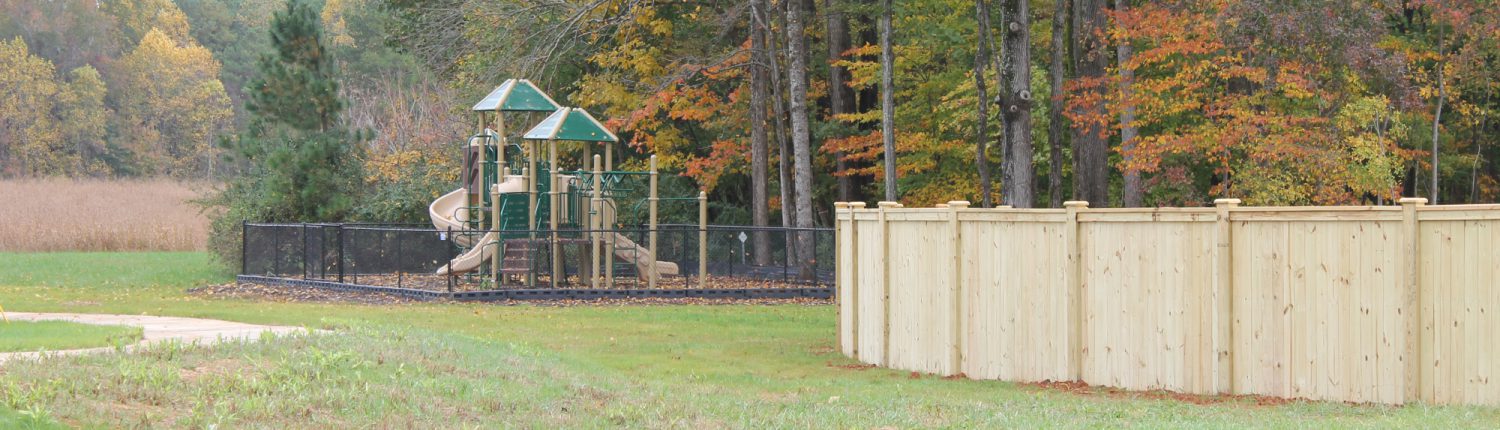 Playground And Wood Fence Fortress Fencing